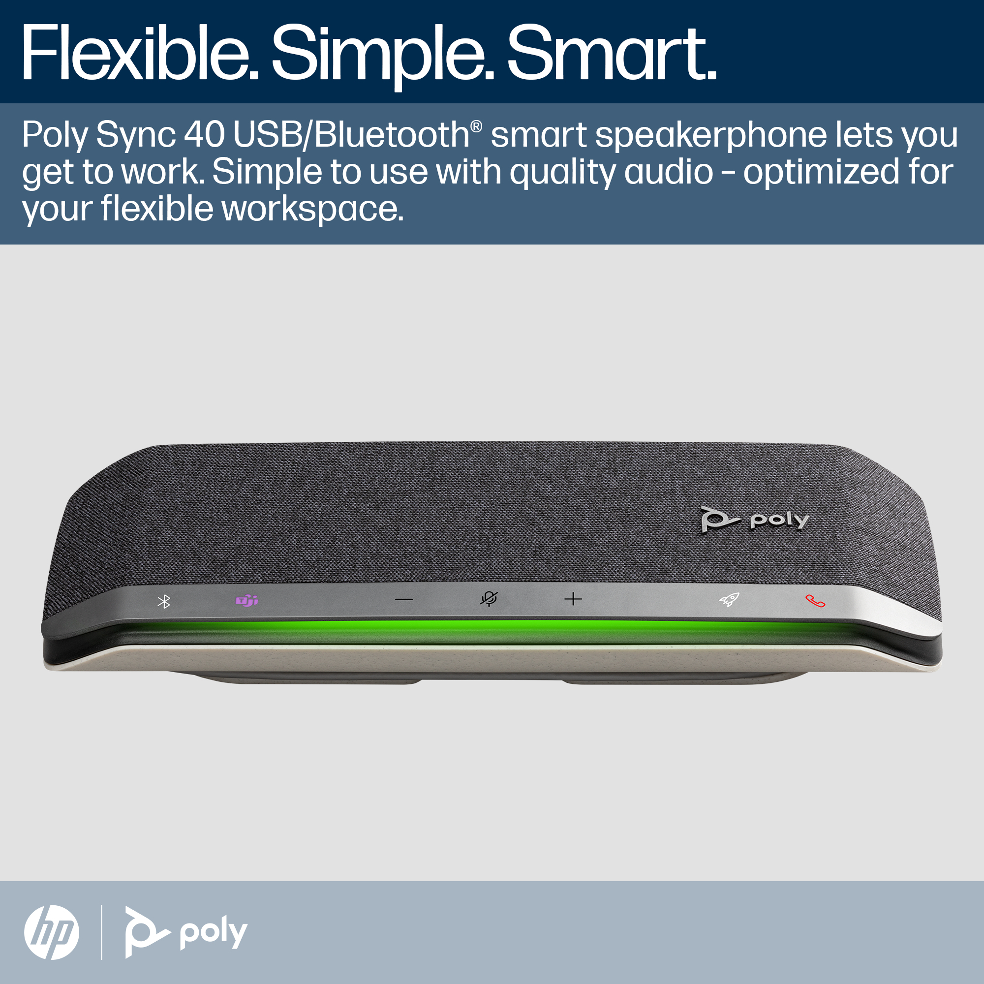 Poly Sync 40 Microsoft Teams Certified Speakerphone 77P35AA - Image 2