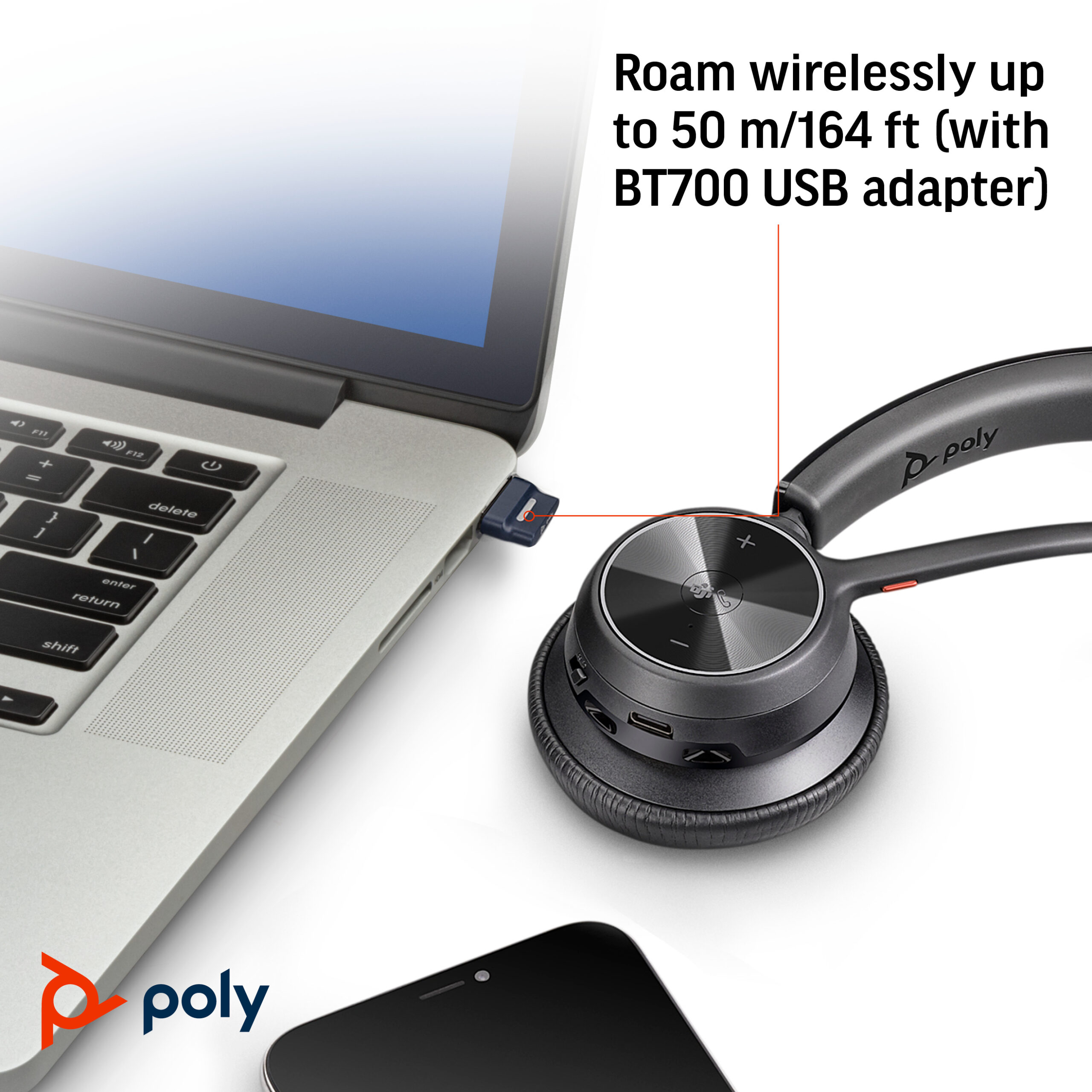 Poly Voyager 4310 Microsoft Teams Certified USB-A Mono Headset with BT700 Dongle 77Y91AA - Image 4