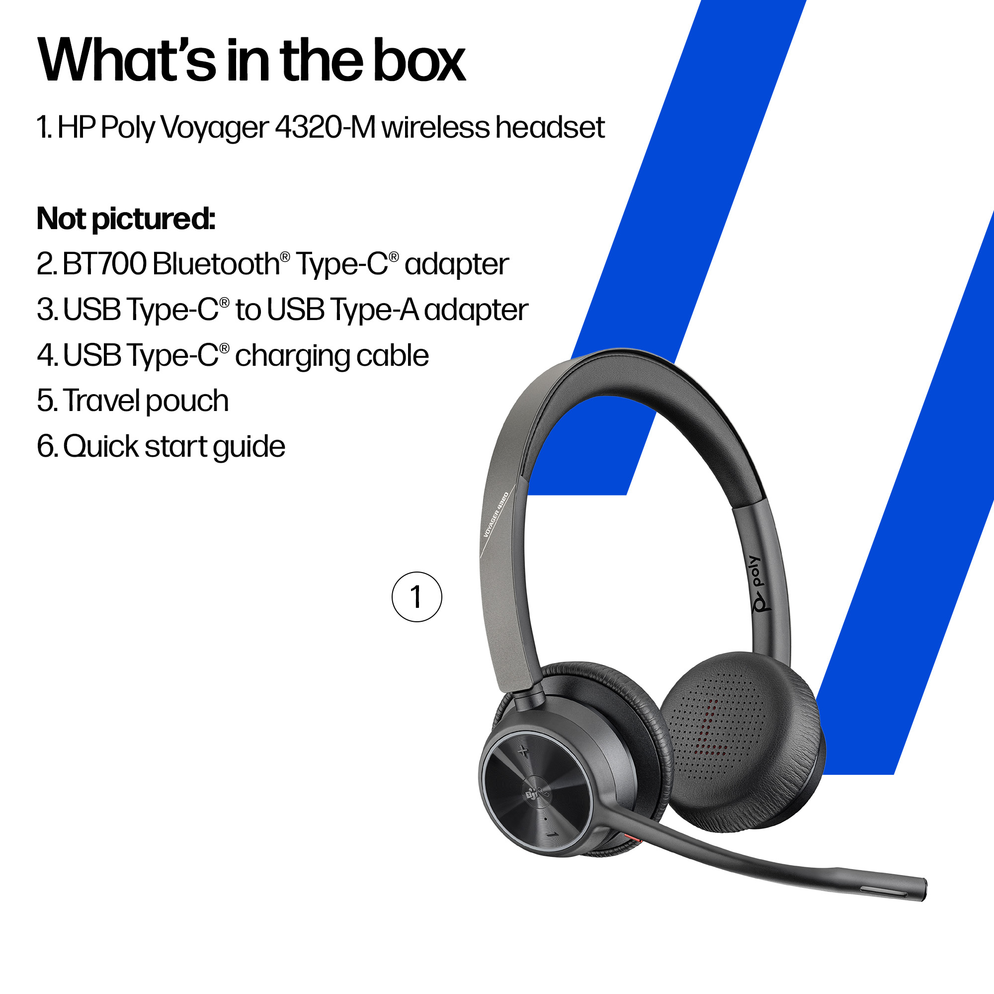 Poly Voyager 4320 Microsoft Teams Certified USB-A Stereo Headset with BT700 Dongle 77Y98AA - Image 3