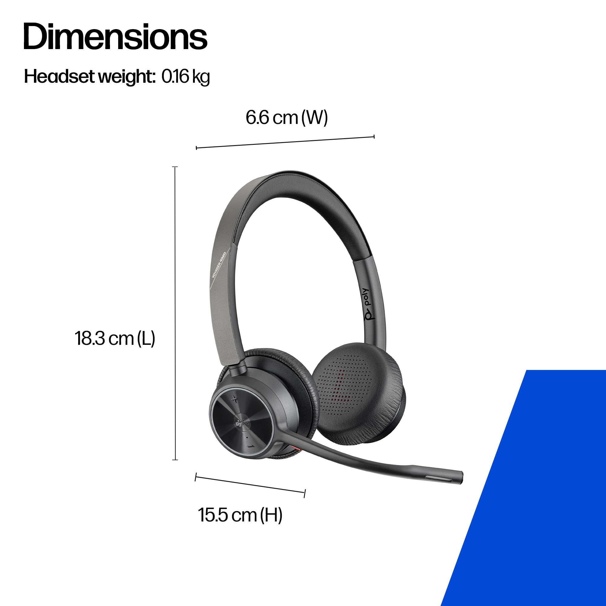 Poly Voyager 4320 Microsoft Teams Certified USB-A Stereo Headset with BT700 Dongle 77Y98AA - Image 4