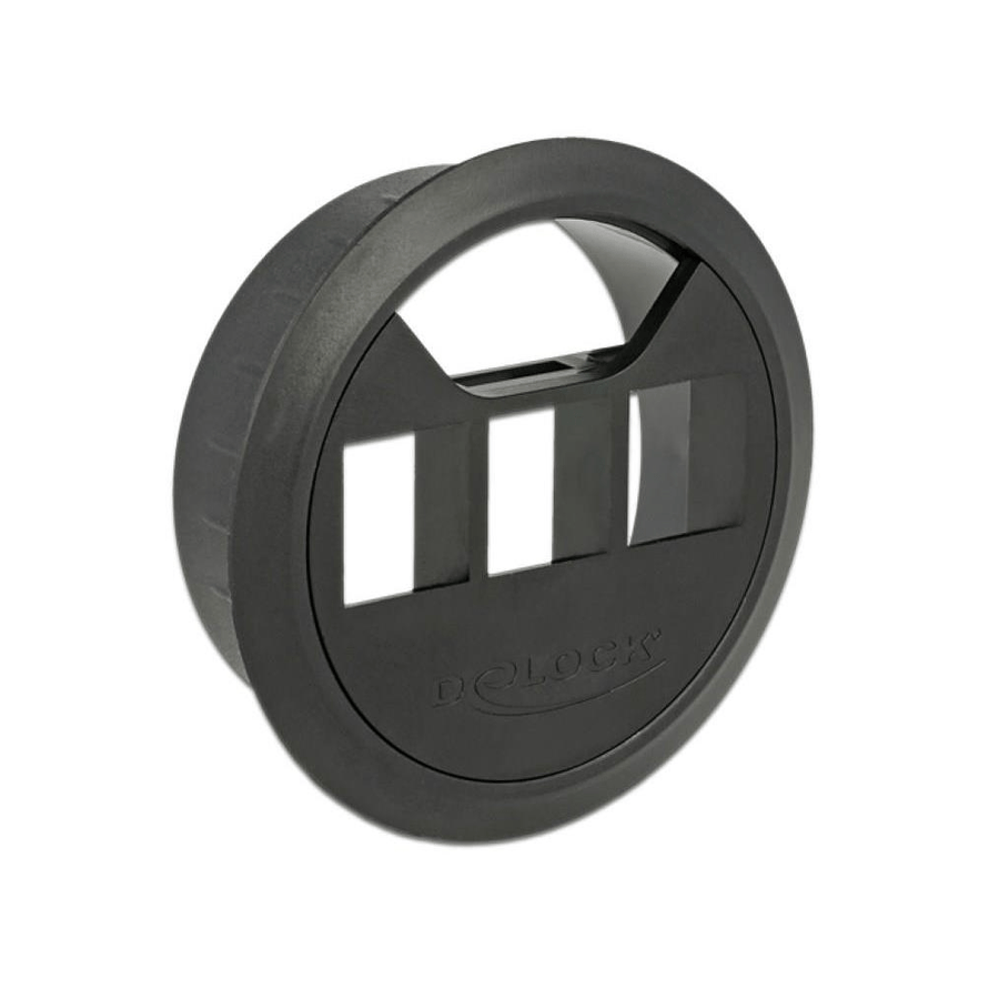 Delock Keystone Mounting 3 Port in-desk 60mm Black 86277