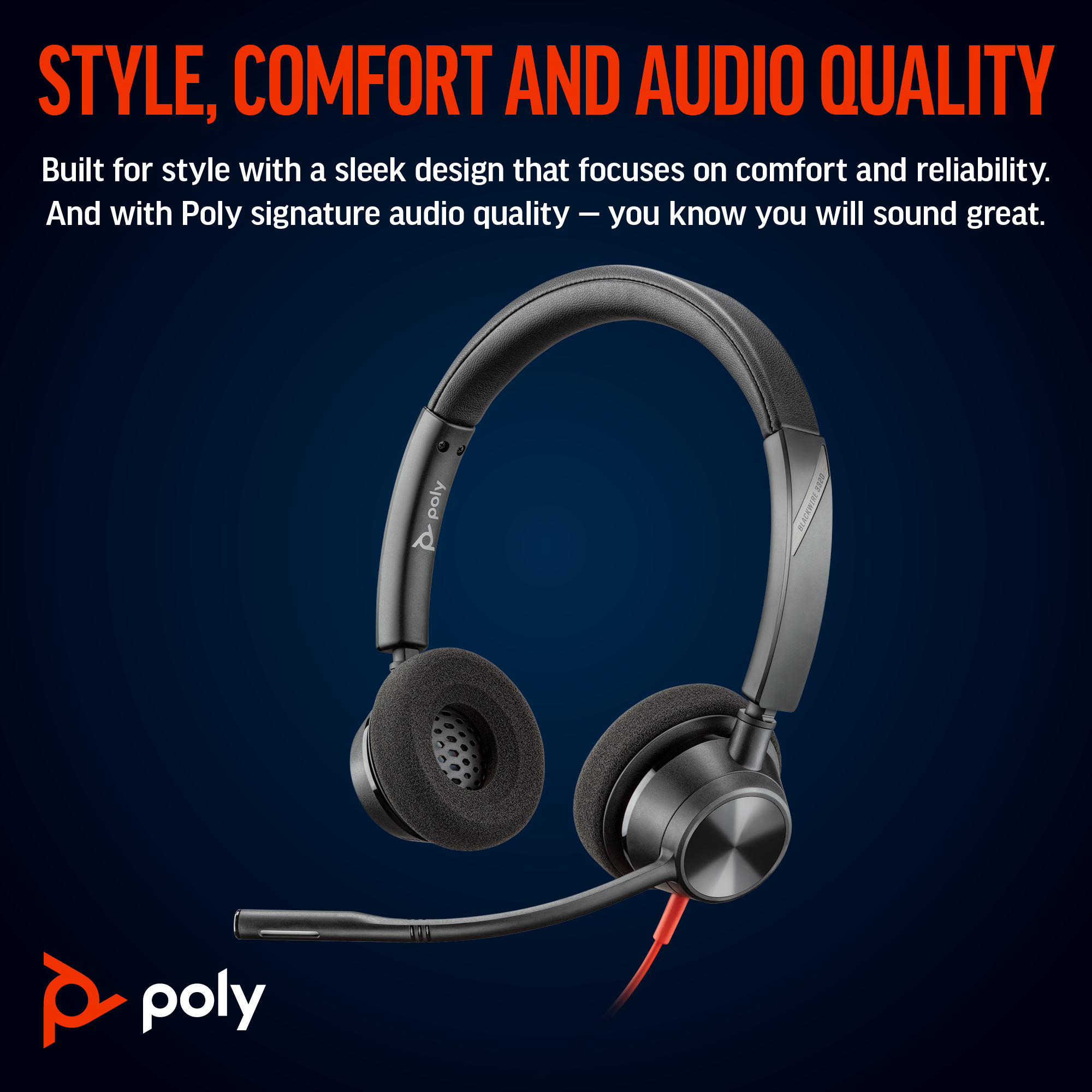 Poly Blackwire 3320 Stereo USB-C Headset 8X219AA - Image 3