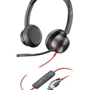 Poly Blackwire 8225 MS Stereo USB-C Headset with USB-A Adapter 8X225AA
