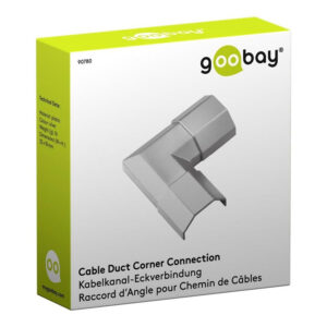 Goobay 33mm Cable Duct Corner Connection for Extending Cable Ducts Silver 90780