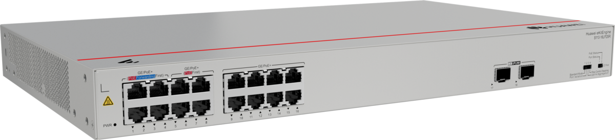 Huawei CloudEngine S110-16LP2SR 16xGE ports 2xSFP 124W POE+ Gigabit Ethernet 1U Switch- Grey 98012197