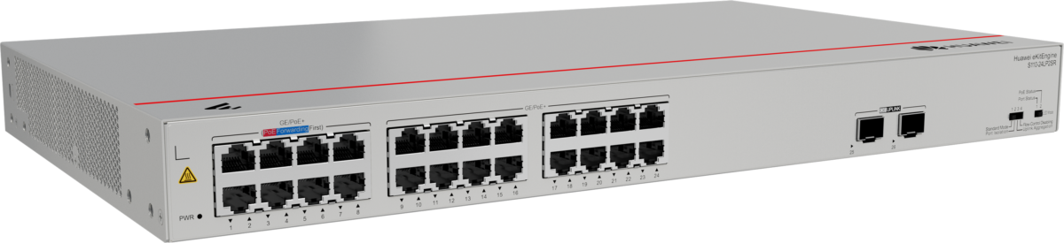 Huawei CloudEngine S110-24LP2SR 24xGE ports 124W PoE+ 1U Switch – Grey 98012198