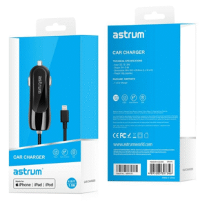 Astrum CC390 8-pin Lightning MFI Car Charger 1.5m Black A93039-B