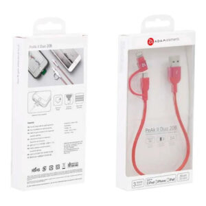 Adam Elements PeAk Duo II 2-in-1 USB to Lightning Cable 20cm Red ACBAD20DMBRPRD