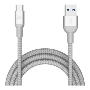 Adam Elements CASA M100+ Type-C to Type-A Charging Cable 1m Silver ACBADM100PSL