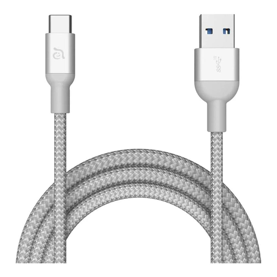 Adam Elements CASA M100+ Type-C to Type-A Charging Cable 1m Silver ACBADM100PSL