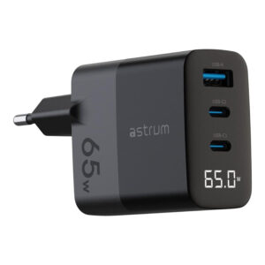 Astrum WATZ65G 65W PD USB-C Wall Charger Black ACHW65GBE