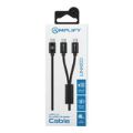Amplify 1.2m Linked Series USB-C to 2x USB-C Braided Cable Black AM-30006-BK