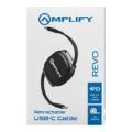 Amplify Revo Series USB-C to USB-C Retractable Fast Charging Cable AM-PDQ012-BK