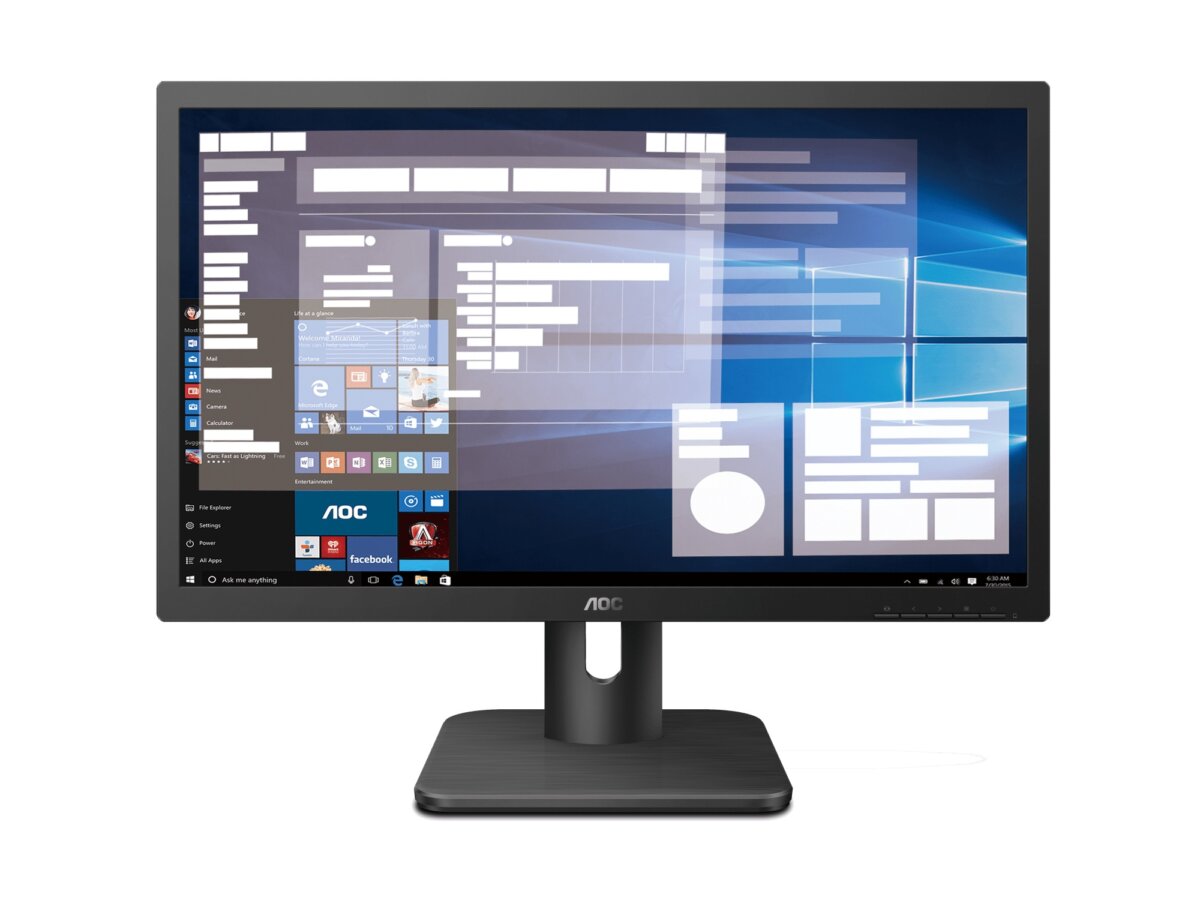 AOC Monitor 19.5” HD+ 1600×900 HDMI VGA VESA Flicker Free Low Blue Mode Internal Power Supply 3YR Warranty