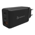 Adam Elements OMNIA F6 3-in-1 65W Wall Charger with Type-C Cable 2m Black APAADF6EUBK