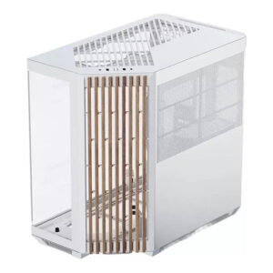 APNX V1 Dual-Chamber Mid-Tower ATX Gaming PC Case – White/Wood APCM-VI01103.21