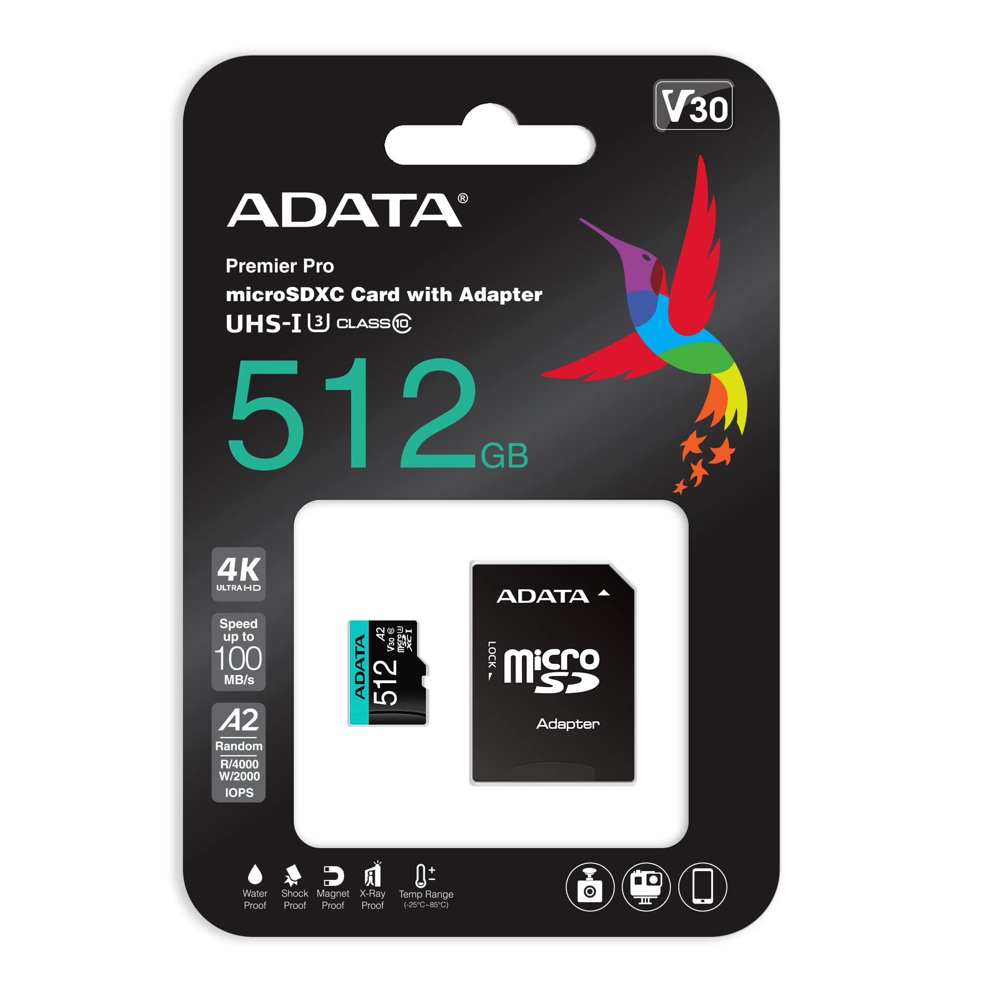 ADATA Premier Pro 512GB CL10 MicroSDXC AUSDX512GUI3V30SA2-RA1 - Image 4