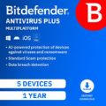 Bitdefender Anti-Virus PLUS Multi Platform 5 Device 1-Year Subscription Download