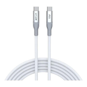 Astrum VMCC100 1.2m Braided 100W USB-C Male to Male Cable White AVMCC10012W