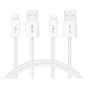 Belkin 2m BoostCharge USB-A Cable with Lightning Connector 2-Pack White BBD012HQ05WH2PK