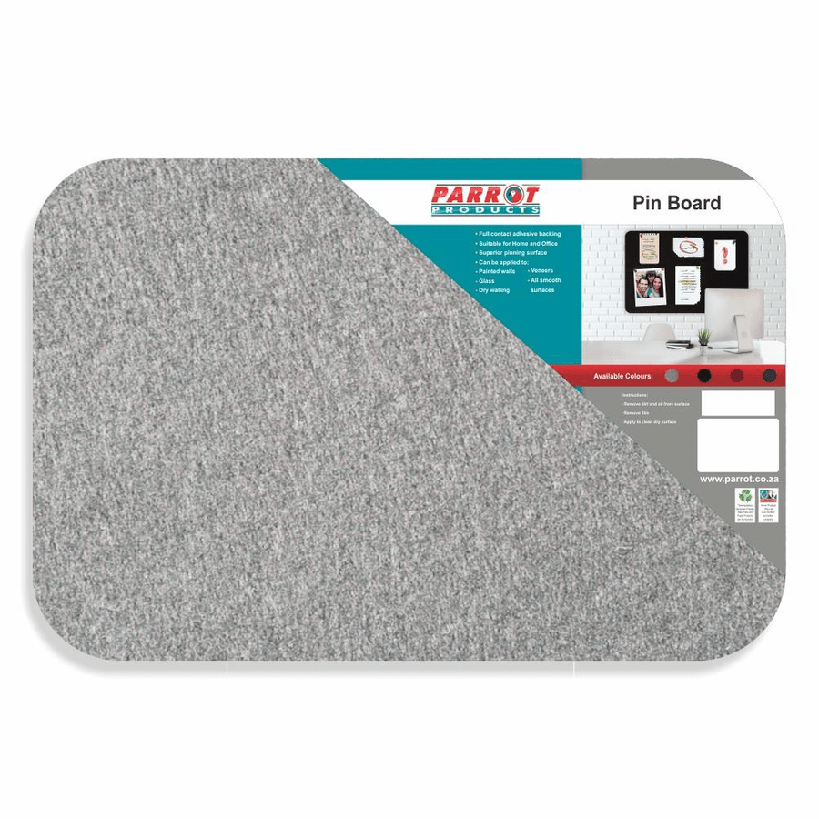 Parrot Adhesive Pin Board (No Frame – 900*600mm – Grey)