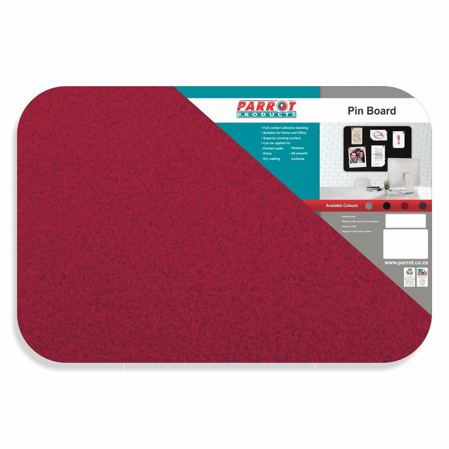 Parrot Adhesive Pin Board (No Frame – 900*600mm – Red)