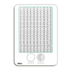 Parrot 297x210mm Tens Writing Slate Number Chart and Clock Markerboard BD1002D