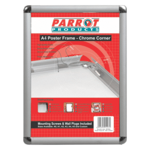 Parrot Poster Frame A4 360x270mm Chrome Corner BG3004