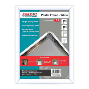 Parrot A3 450x330mm Poster Frame Single Mitred Econo White BG3203W