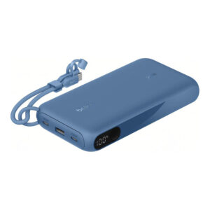 Belkin BoostCharge 20,000mAh 20W Slim USB-C Power Bank with Display – Blue BPB028HQBL