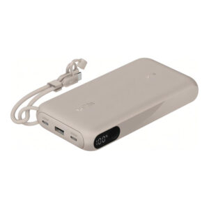 Belkin BoostCharge 20,000mAh 20W Slim USB-C Power Bank with Display – Sand BPB028HQSD