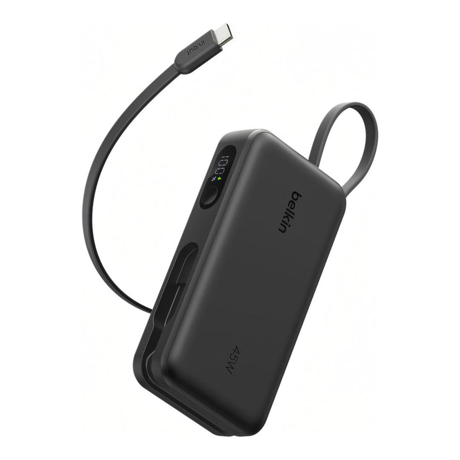 Belkin UltraCharge 10,000mAh 45W Power Bank with Integrated Cable and Display – Black BPB035HQBK