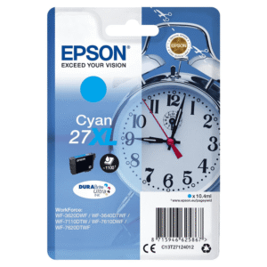 Epson 27XL DURABrite Ultra Cyan High Yield Ink Cartridge Original C13T27124012 Single-pack