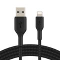 Belkin BoostCharge 1m Braided Lightning to USB-A Cable - Black CAA002BT1MBK