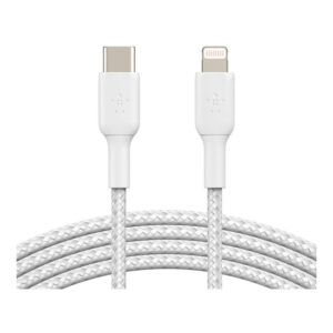 Belkin BoostCharge Pro 1m Braided USB-C to Lightning Cable - White CAA004BT1MWH