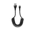 Remax RC-139M 24-40cm Coiled USB to Micro USB Cable Black CAB-USB-MIC-RC-139B