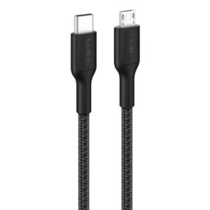 Belkin 1m BoostCharge Pro 15W USB-C to Micro-USB Braided Cable Black CAB026HQ1MBK