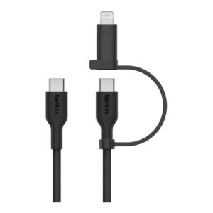 Belkin BoostCharge Pro 2-in-1 Type-C with Lightning Connector USB Cable 1.5m Black CAC003HQ1.5MBK