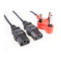 RCT Dedicated 3-pin SA Plug to Dual IEC C13 Power Cord for PC and Monitor CB-POWER-2