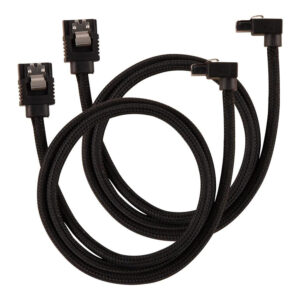 Corsair Premium Sleeved 90 Degree Connector SATA 6Gbps Cable 60cm Black CC-8900282