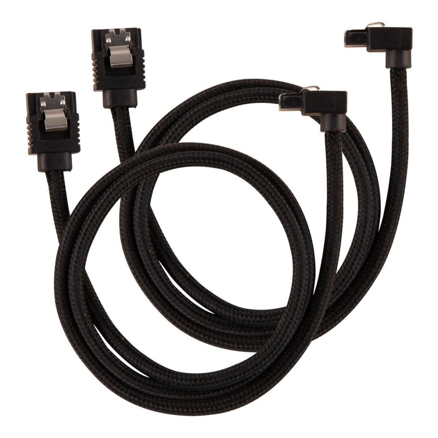 Corsair Premium Sleeved 90 Degree Connector SATA 6Gbps Cable 60cm Black CC-8900282