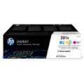 HP 201X Cyan Magenta Yellow High Yield Toner Cartridges 2,300 Pages Each Original CF253XM 3-pack