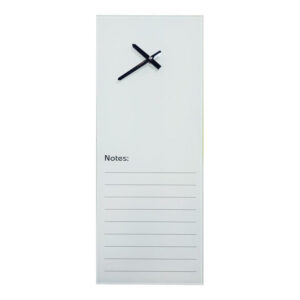 Parrot 200mm × 580mm Glass Clock with Notes White CG2058W