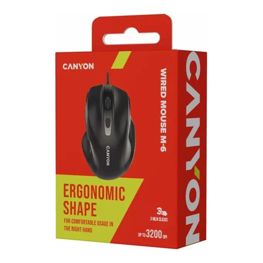 Canyon M-6 Wired Mouse Black CNE-CMS6