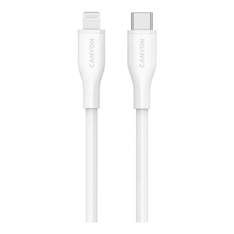 Canyon 60W Type-C to Lightning Silicon Cable 1m White CNS-CLNM60SC10W