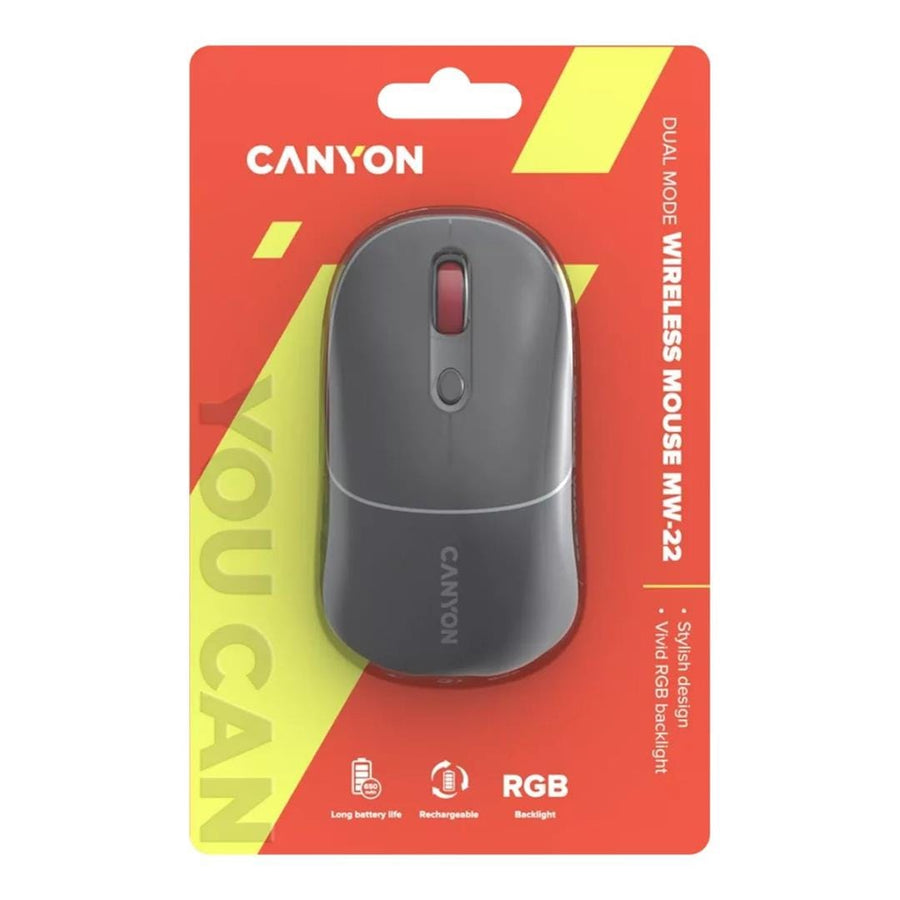 Canyon MW-22 Dual Mode RGB Wireless Mouse – Dark Grey CNS-CMSW22DG