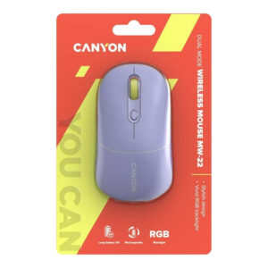 Canyon MW-22 Dual Mode RGB Wireless Mouse – Mountain Lavender CNS-CMSW22ML