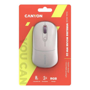 Canyon MW-22 Dual Mode RGB Wireless Mouse – White CNS-CMSW22RC
