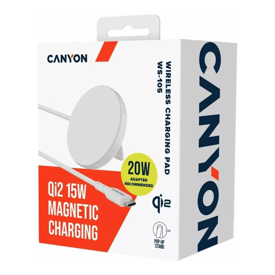 Canyon OnCharge 105 15W Qi2 Wireless Charging Pad White CNS-WCS105W