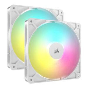 Corsair RS140 ARGB 140mm PWM 1700 RPM Case Fan – Dual-pack White CO-9050187-WW